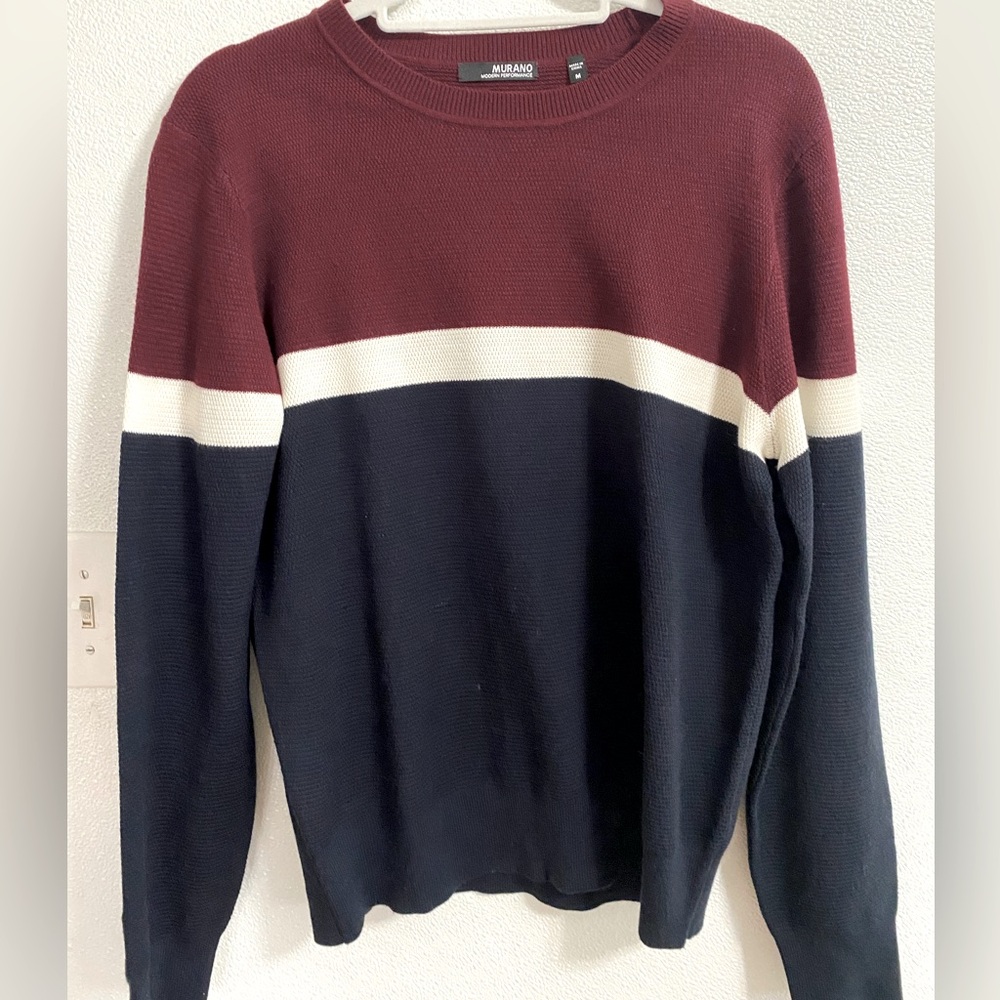 Murano men’s sweater blue & burgundy M